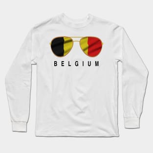 Belgium Sunglasses, Belgium Flag, Belgium gift , Belgian Long Sleeve T-Shirt
